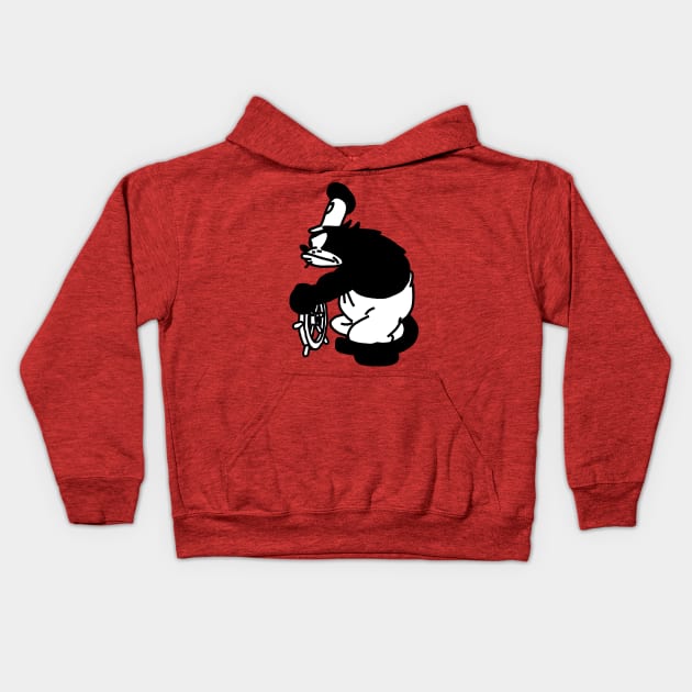 Angry Cat Pete and Steamboat Willie 1928 Kids Hoodie by ellenhenryart